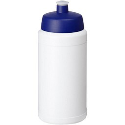 Baseline Recycelte Sportflasche, 500 ml, weiß/dunkelblau