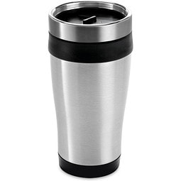 BATUM. Reisebecher aus Edelstahl und PP, 420 ml, Schwarz