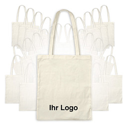Werbe-Sparset: Baumwolltaschen, 150-tlg., inkl. Druck, lange Henkel, natur