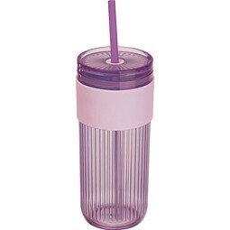 Becher mit Trinkhalm Soledad, 660 ml, lila