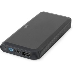 BECKER 10. 10'000 mAh Powerbank aus recyceltem ABS (100% rABS) mit 15W superschnellem kabellosem Ladegerät, Schwarz