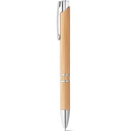 BETA BAMBOO. Kugelschreiber aus Bambus mit Clip und Details aus Metall, Natur