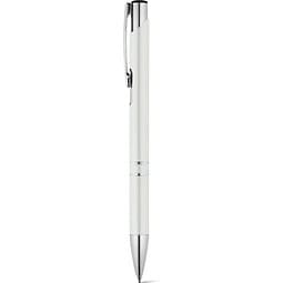 BETA BK. Aluminium-Kugelschreiber mit Clip, Weiß