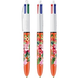 BIC® 4 Colours® Feiner Kugelschreiber Weiß/Orange