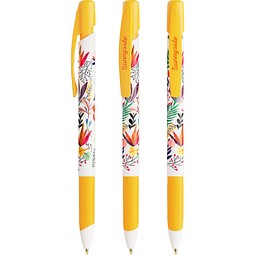 BIC® Media Clic Grip Ecolutions® Kugelschreiber Weiß/Gelb Blaue Tinte