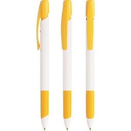 BIC® Media Clic Grip Ecolutions® Kugelschreiber Weiß/Gelb Blaue Tinte
