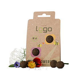 Mini-Seedbomb - Mini-Flower-Ball Bienenwiese, braun