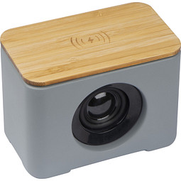 Bluetooth Lautsprecher mit integriertem Wireless Charger , grau