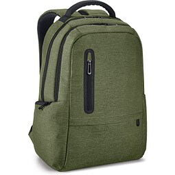 BOSTON. Wasserdichter 2Tone Nylon 17'' Laptop-Rucksack, Dunkelgrün