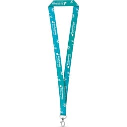 BRIGHTON. SET Lanyard SUBLIMATION Long II (20 mm) mit 20-mm-Schnellverschlusskarabiner, Weiß