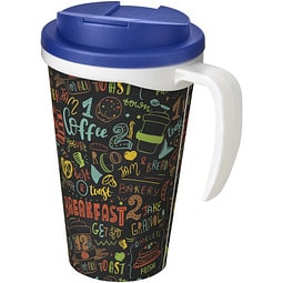 Brite-Ameriano® Grande 350ml Isolierbecher, auslaufsicher, weiß/blau