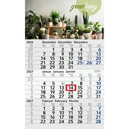 Geiger-Notes Monatskalender Budget 3 green+blue, inkl. Druck, blau