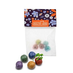 Bunte Mini Flower-Balls inkl. Samen, inkl. Druck, individuell