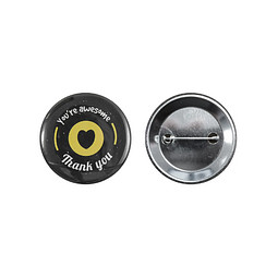 Button aus Metall mit Anstecknadel, silber