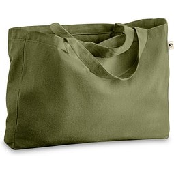 CAMDEN. Tragetasche aus Baumwolle (50%), recycelter Baumwolle (30%) und polyester (20% rPET) (280 g/m²), Dunkelgrün