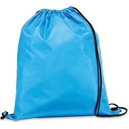 CARNABY. 210D Rucksacktasche mit schwarzen Zugbändern, Hellblau