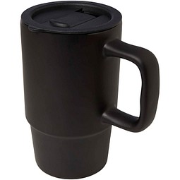 Carter 450 ml Keramiktasse mit Kunststoffdeckel, schwarz