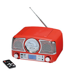CD-Radiorekorder DINER,rot, silber