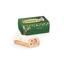 Christstollen Mini in Werbebox, inkl. Druck, bunt