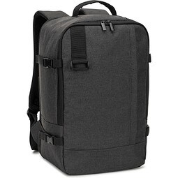 CIES. Rucksack, entwickelt um die von den Fluggesellschaften geforderten Massvorgaben zu erfüllen, aus hochdichtem, recyceltem 600D-Polyester, Dunkelgrau