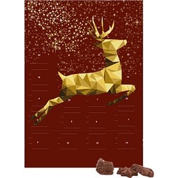 Classic Wand Adventskalender, Hochformat, gefüllt mit Friedel Schokolade, Rentier, Gold