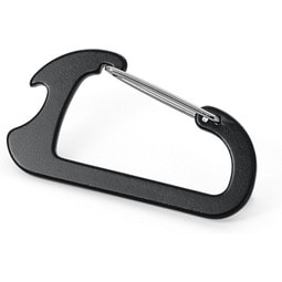 CLOSE. Karabiner aus Aluminium mi Kapselöffner, Schwarz