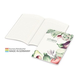 Geiger-Notes Copy-Book White green+blue Notizbuch A5, inkl. Druck, natur