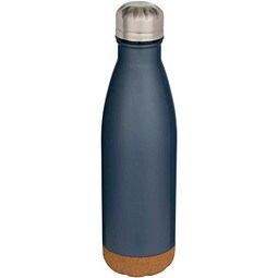 Cove 500 ml doppelwandige, vakuumisolierte Trinkflasche aus Edelstahl mit Korkdetails, hale blau