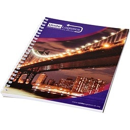 Desk-Mate® A4 Spiralnotizbuch mit bedruckter Rückseite, weiß, 80 pages