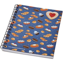 Desk-Mate® A6 farbiges recyceltes Notizbuch mit Spiralbindung, dunkelblau