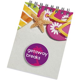 Desk-Mate® A7 Notizbuch mit Spiralbindung, weiß/schwarz, 50 pages