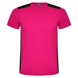 Detroit T-Shirt Unisex aus recyceltem Material, fuchsia / schwarz, S