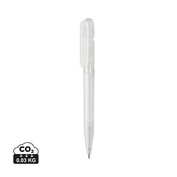 Devin transparenter Stift aus GRS zertifiziertem rABS, weiß