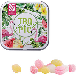 Dose Quadratisch, Mini Bonbons Fruchtmix, inkl. Druck