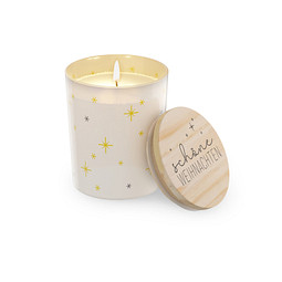 Duftkerze - Motiv Sterne weiß