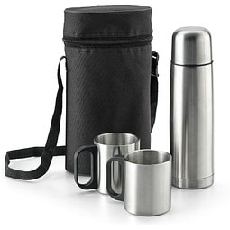 DURANT. Set aus Edelstahl-Thermoskanne und Becher, Silber