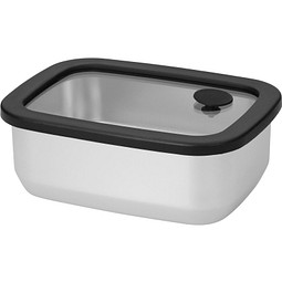 Edelstahl-Lunchbox mit Glasdeckel RILO, 550 ml, silber/grau