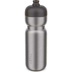 edelstahl trinkflasche pull sport 800 ml - graphite black , schwarz
