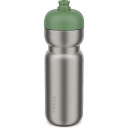 edelstahl trinkflasche pull sport 800 ml - moss green, grün