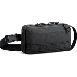 EDINBURGH. Gürteltasche aus hochdichtem 600D-Recyclingpolyester und 210D-Recyclingpolyesterfutter, Schwarz