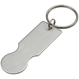 Schlüsselanhänger mit Einkaufswagenlöser Open IT, silber