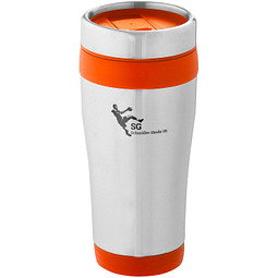Isolierbecher Trend, 400 ml, silber/orange