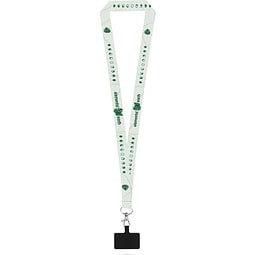 EPSOM. SET Lanyard SUBLIMATION Long II (20 mm) aus recyceltem Polyester (100% rPET) mit 20 mm Karabinerhaken und Handyhalterung, 301 - Weiß