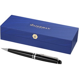 WATERMAN Drehkugelschreiber Expert, blaue Mine, schwarz,silber