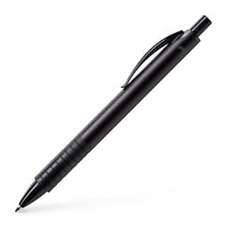 Faber-Castell Metall-Druckkugelschreiber Basic Alu, blaue Mine, schwarz