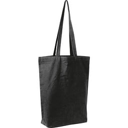 Fairtrade Baumwolltasche mit Bodenfalte PIOTR, schwarz