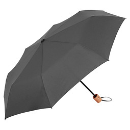 FARE® Mini-Taschenschirm ÖkoBrella, Holzgriff, grau