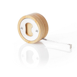 Flaschenöffner Maßband Sitong 1m, holz/silber, holz/silber