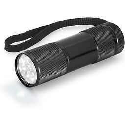 FLASHY. Taschenlampe aus Aluminium mit 9-LEDs, Schwarz