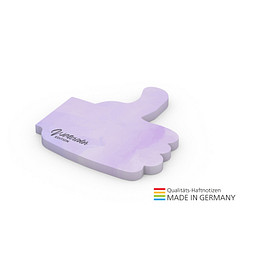 Geiger-Notes Haftnotiz Form aus 100 x 72 mm green+blue, inkl. Druck, Daumen